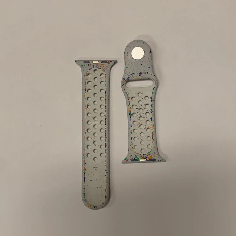 Gray-off white Speckled Smartwatch Band-Apple
